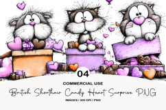 British Shorthair Candy Heart Surprise PNG Product Image 1