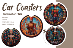 Christmas Car Coasters British soldier Circle Keychains_2 Product Image 1