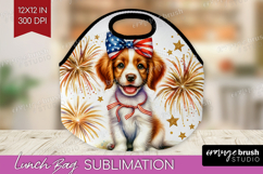 Brittany Spaniel Dog Lunch Bag Patriotic Dog Lunch Bug PNG Product Image 1