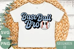 Baseball Bro SVG | Baseball Brother PNG | Retro Sublimation Product Image 1