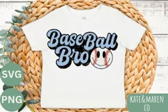 Baseball Bro SVG | Baseball Brother PNG | Retro Sublimation Product Image 2
