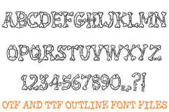 Broken Bones Lettering Font Halloween Skeleton ABC OTF Type Product Image 2