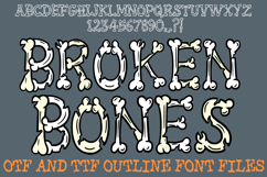 Broken Bones Lettering Font Halloween Skeleton ABC OTF Type by Squeeb Creative