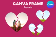 Broken Heart Canva Frame Paint Heart Valentine Photo Frame Product Image 1
