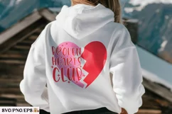 Broken Hearts Club Valentine’s Day SVG PNG Design Product Image 3