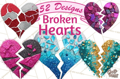 Broken Glitter Heart Clipart, Glittery Cracked Heart Png Product Image 1