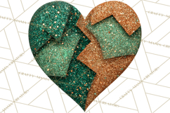 Broken Glitter Heart Clipart, Glittery Cracked Heart Png Product Image 4