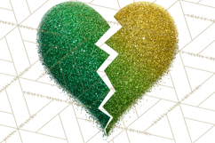 Broken Glitter Heart Clipart, Glittery Cracked Heart Png Product Image 4