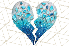 Broken Glitter Heart Clipart, Glittery Cracked Heart Png Product Image 2