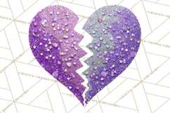Broken Glitter Heart Clipart, Glittery Cracked Heart Png Product Image 3