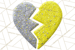 Broken Glitter Heart Clipart, Glittery Cracked Heart Png Product Image 4
