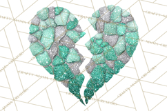 Broken Glitter Heart Clipart, Glittery Cracked Heart Png Product Image 3