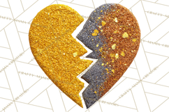 Broken Glitter Heart Clipart, Glittery Cracked Heart Png Product Image 4