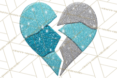 Broken Glitter Heart Clipart, Glittery Cracked Heart Png Product Image 3