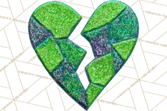 Broken Glitter Heart Clipart, Glittery Cracked Heart Png Product Image 2