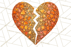 Broken Glitter Heart Clipart, Glittery Cracked Heart Png Product Image 5