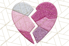 Broken Glitter Heart Clipart, Glittery Cracked Heart Png Product Image 2