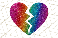 Broken Glitter Heart Clipart, Glittery Cracked Heart Png Product Image 3