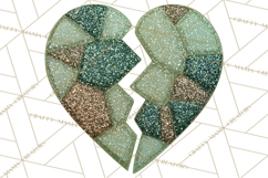 Broken Glitter Heart Clipart, Glittery Cracked Heart Png Product Image 2