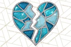 Broken Glitter Heart Clipart, Glittery Cracked Heart Png Product Image 3