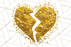 Broken Glitter Heart Clipart, Glittery Cracked Heart Png Product Image 3