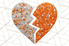 Broken Glitter Heart Clipart, Glittery Cracked Heart Png Product Image 4