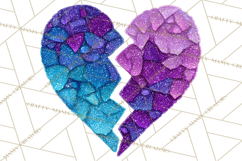 Broken Glitter Heart Clipart, Glittery Cracked Heart Png Product Image 3