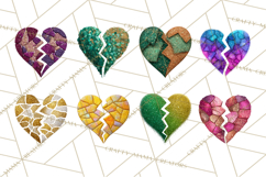 Broken Glitter Heart Clipart, Glittery Cracked Heart Png Product Image 8
