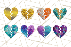 Broken Glitter Heart Clipart, Glittery Cracked Heart Png Product Image 4