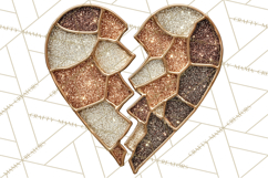 Broken Glitter Heart Clipart, Glittery Cracked Heart Png Product Image 3
