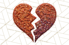 Broken Glitter Heart Clipart, Glittery Cracked Heart Png Product Image 4