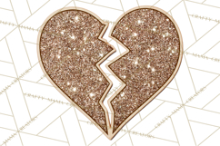 Broken Glitter Heart Clipart, Glittery Cracked Heart Png Product Image 5