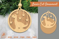 Brontosaurus Laser Cut Ornament SVG Product Image 1
