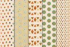 Retro Geometric Folk Digital Paper Pack Product Image 2