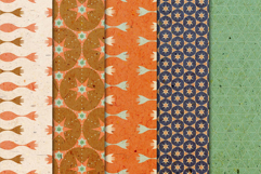 Retro Geometric Folk Digital Paper Pack Product Image 3