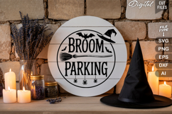 Broom Parking SVG File | Halloween Round Sign SVG Product Image 3
