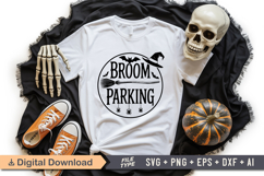 Broom Parking SVG File | Halloween Round Sign SVG Product Image 4