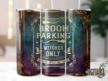 Witch's Broom Parking Halloween Tumbler Design PNG Product Image 5