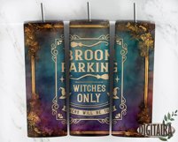 Witch's Broom Parking Halloween Tumbler Design PNG Product Image 4