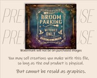 Witch's Broom Parking Halloween Tumbler Design PNG Product Image 3