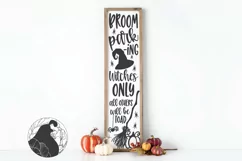 Halloween SVG, Broom Parking Porch Sign SVG Product Image 1