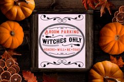 broom parking witches only color halloween farmhouse