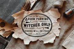 broom parking witches only color halloween farmhouse svg