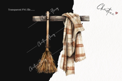 Cozy Halloween Broom Rack | Halloween PNG Product Image 2