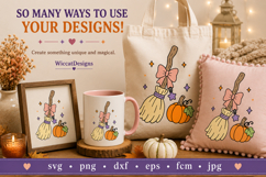 Witch Broom SVG, Cute Halloween Broom &amp; Pumpkin SVG Product Image 3