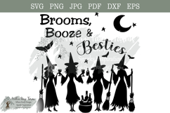 Brooms Booze &amp; Besties Witch Design | Funny Girls Trip svg Product Image 1