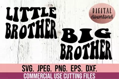 Big Brother SVG - Little Brother SVG Wavy Retro Vintage Product Image 1