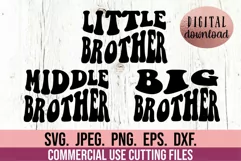 Matching Brother SVG - Big Brother SVG Wavy Retro Vintage Product Image 1