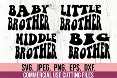 Matching Brother SVG - Big Brother SVG Wavy Retro Vintage Product Image 1