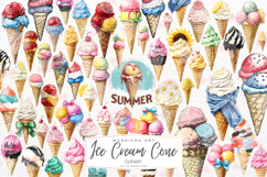 Ice Cream Cone Clipart - Set Of 84 Png Bundle Product Image 1